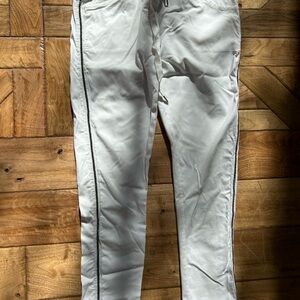 Elegant Venti6 White Medium Women's Jogger pants with Beaded side Detail